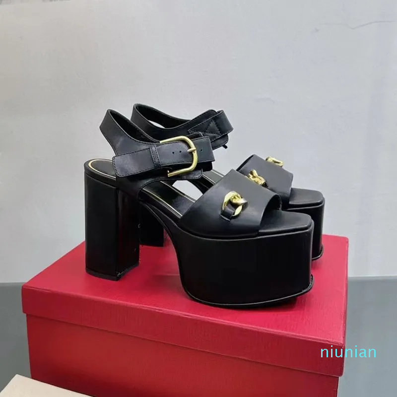 Waterproof platform sandals Metal chain belt buckle platform pump Open-toe dress shoes Luxury designer Chunky Heel high heels 13cm women party factory footwear, Black
Waterproof platform sandals Metal chain belt buckle platform pump Open-toe dress shoes Luxury designer Chunky Heel high heels 13cm women party factory footwear, Black