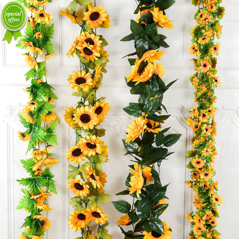New Sunflower Artificial Flowers Vine Silk Fake Plant Rattan Garland for Wedding Arch Home Garden Decoration DIY Wall Hanging Wreath
New Sunflower Artificial Flowers Vine Silk Fake Plant Rattan Garland for Wedding Arch Home Garden Decoration DIY Wall Hanging Wreath