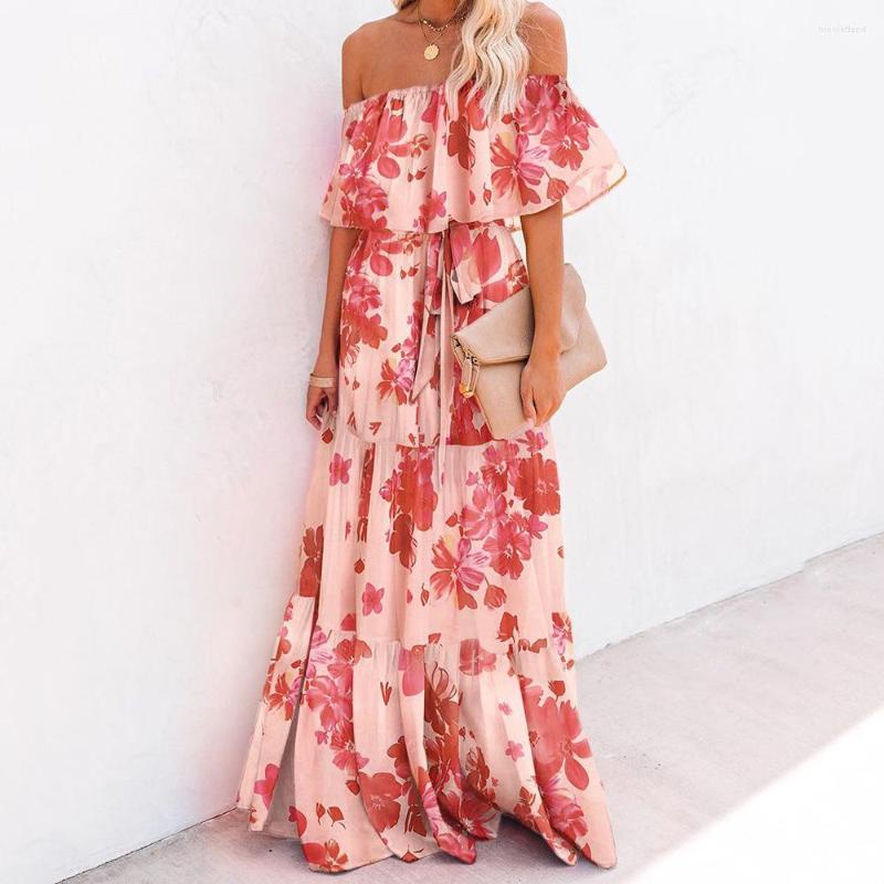Casual Dresses Women Floral Print Boho Long Chiffon Dress Summer Beach Maxi Ruffles Wrap Off Shoulder Multicolor Sexy Lady
Casual Dresses Women Floral Print Boho Long Chiffon Dress Summer Beach Maxi Ruffles Wrap Off Shoulder Multicolor Sexy Lady