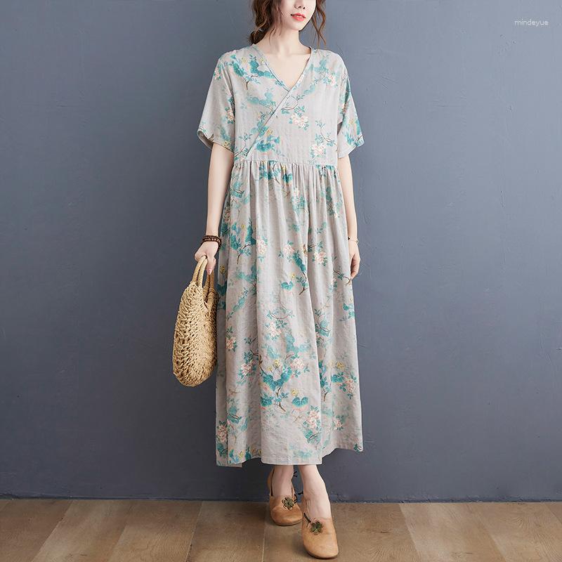 Party Dresses Johnature Women Cottton Vintage V-Neck Short Sleeve Print Floral Dress 2023 Summer Sweet Style Loose Soft Long, Gray
Party Dresses Johnature Women Cottton Vintage V-Neck Short Sleeve Print Floral Dress 2023 Summer Sweet Style Loose Soft Long, Gray