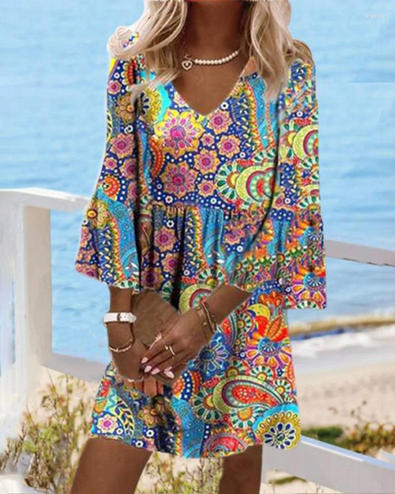 Casual Dresses Paisley Floral Print Ruffle Hem Dress Women V Neck High Waist Fashion Spring Summer Mini Flower, Multicolor
Casual Dresses Paisley Floral Print Ruffle Hem Dress Women V Neck High Waist Fashion Spring Summer Mini Flower, Multicolor