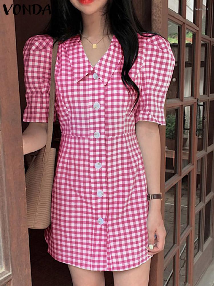 Casual Dresses VONDA 2023 Summer Elegant Puff Short Sleeve Plaid Dress Women Lapel Button Up Shirt Sundress Bohemian Holiday Party Mini, Orange
Casual Dresses VONDA 2023 Summer Elegant Puff Short Sleeve Plaid Dress Women Lapel Button Up Shirt Sundress Bohemian Holiday Party Mini, Orange