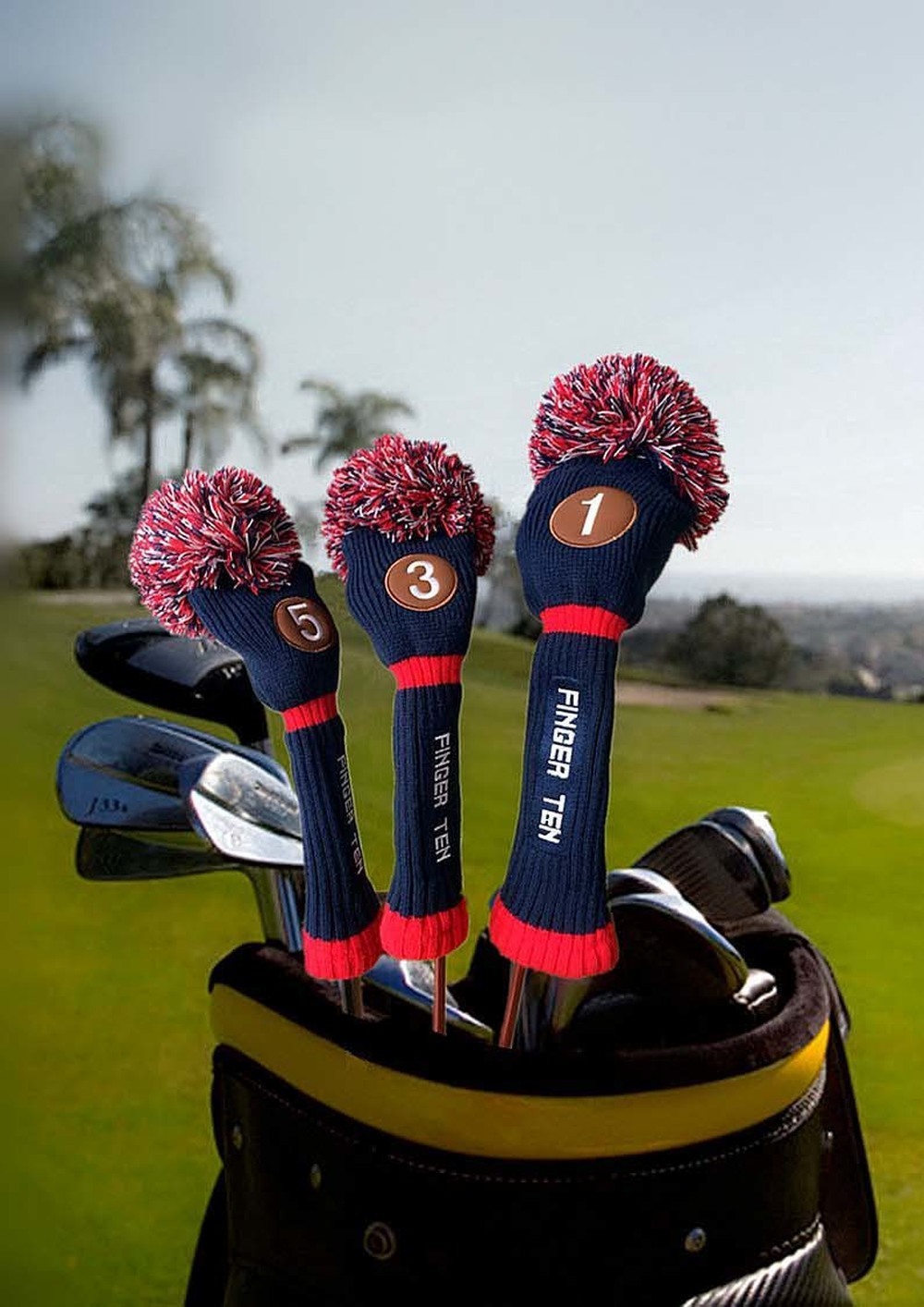 Other Golf Products Pom Knitted Golf Club Head Covers Woods Driver Fairway Hybrid Head Cover 1 3 4 5 for Men Women Kids 230620