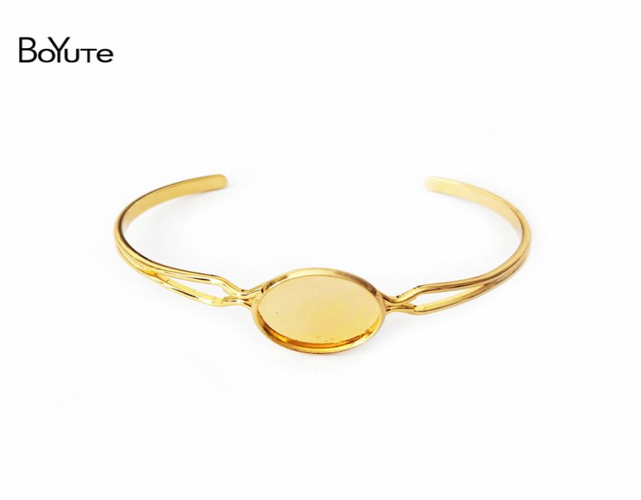 

BoYuTe 10Pcs Fit 16MM Cabochon Adjustable Round Pad Bezel Brass Cuff Bracelet Findings Blank Bangles Base6131423