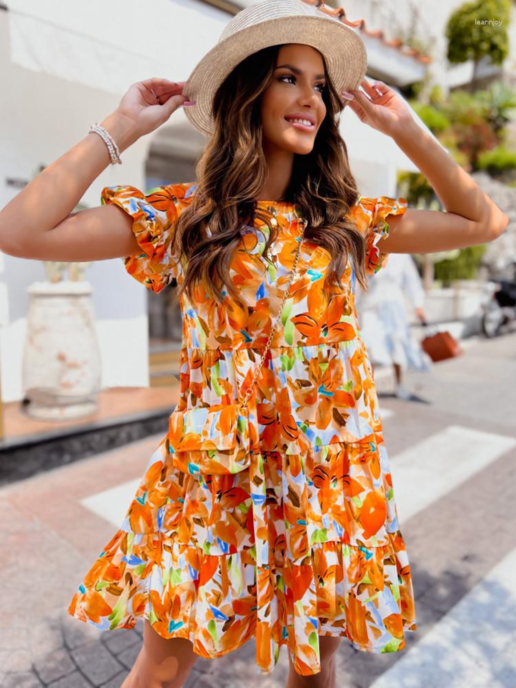 Casual Dresses Sigutan Summer Print A-line Dress Women O-neck Short Sleeve Ruffles Loose Ladies Holiday Beach Vestidos, Blue
Casual Dresses Sigutan Summer Print A-line Dress Women O-neck Short Sleeve Ruffles Loose Ladies Holiday Beach Vestidos, Blue