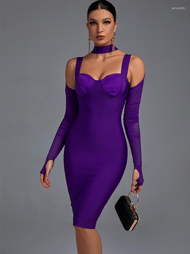 Casual Dresses Mesh Bandage Dress 2023 Women Purple Bodycon Elegant Sexy Long Sleeve Midi Evening Party Summer Club Outfits
Casual Dresses Mesh Bandage Dress 2023 Women Purple Bodycon Elegant Sexy Long Sleeve Midi Evening Party Summer Club Outfits