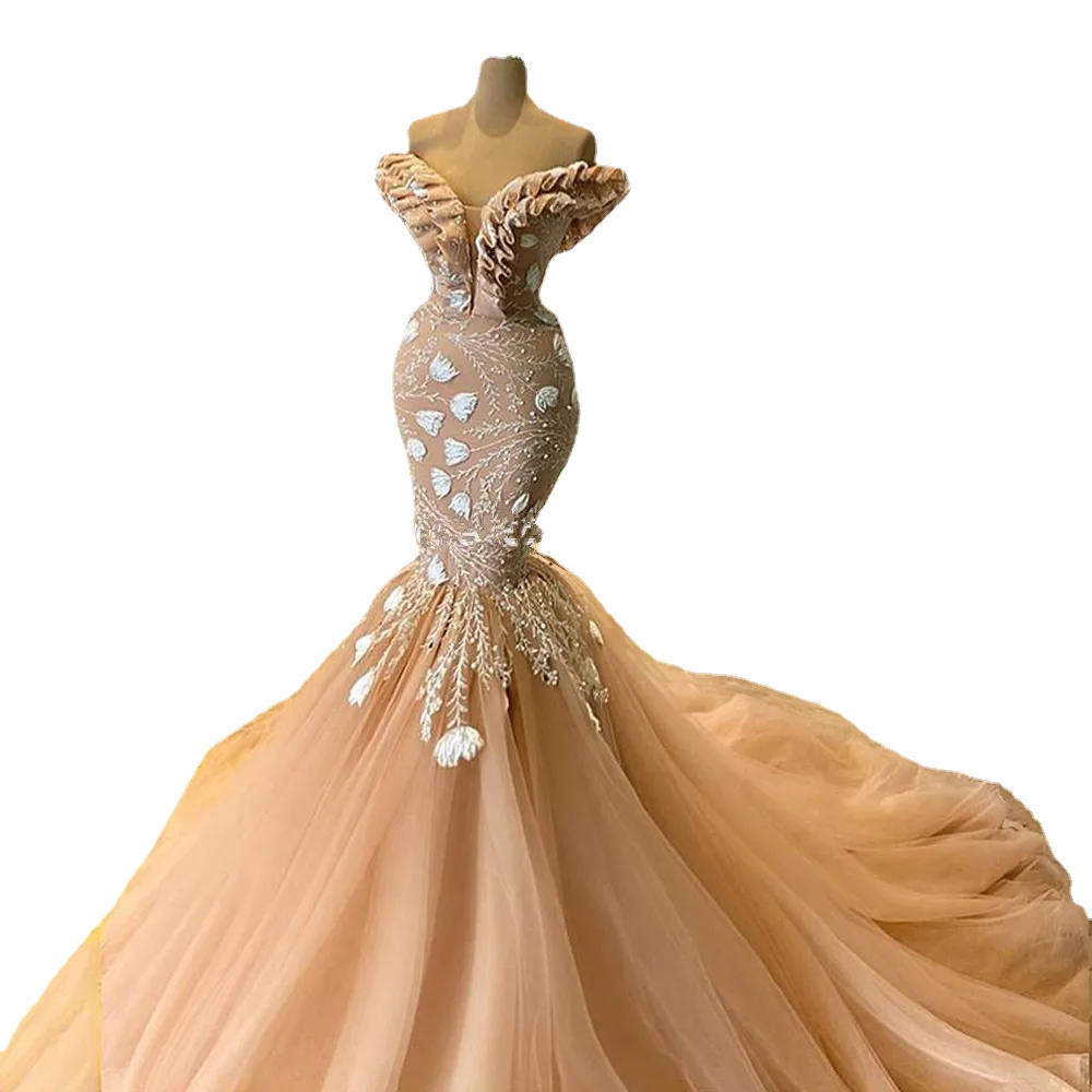 Champagne Off Shoulder Party Dress Mermaid Women Evening Dresses Long Handmade Flowers Applique Celebrity Dresses Prom Gown, Same as picture
Champagne Off Shoulder Party Dress Mermaid Women Evening Dresses Long Handmade Flowers Applique Celebrity Dresses Prom Gown, Same as picture