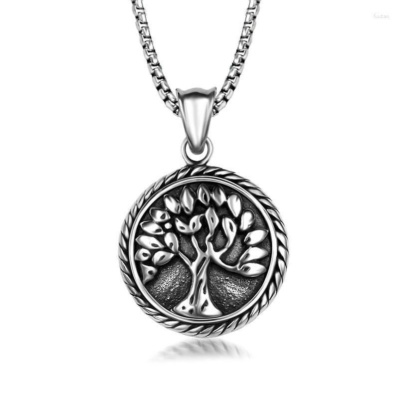 Pendant Necklaces Vintage Look Stainless Steel Round Tree Of Life Necklace 60CM SS Chain
Pendant Necklaces Vintage Look Stainless Steel Round Tree Of Life Necklace 60CM SS Chain