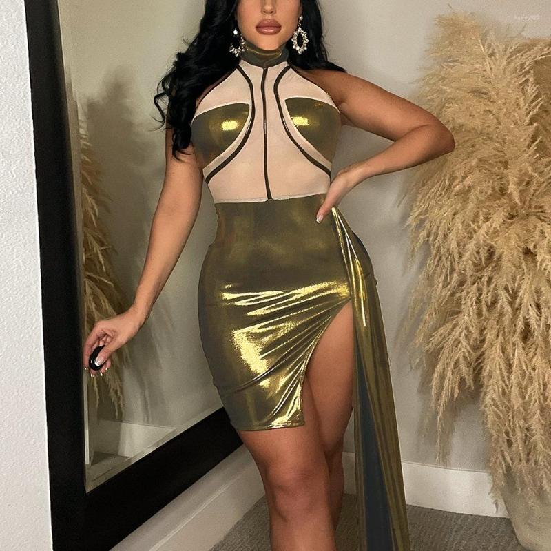 Casual Dresses Women' Clothing 2023 Spring Ins Contrast Color Halter Backless Mesh Hip Lifting Sexy Dress, Gold
Casual Dresses Women' Clothing 2023 Spring Ins Contrast Color Halter Backless Mesh Hip Lifting Sexy Dress, Gold