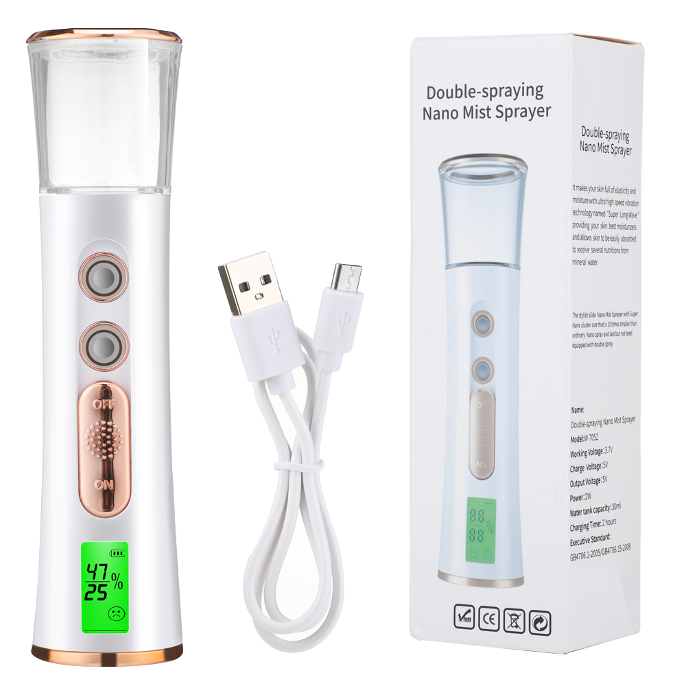 Double Spray-head Nano Mist Sprayer Mini Hydrating Humidifier Skin Care LED Display Portable Facial Steamer Handheld Nebulizer
Double Spray-head Nano Mist Sprayer Mini Hydrating Humidifier Skin Care LED Display Portable Facial Steamer Handheld Nebulizer