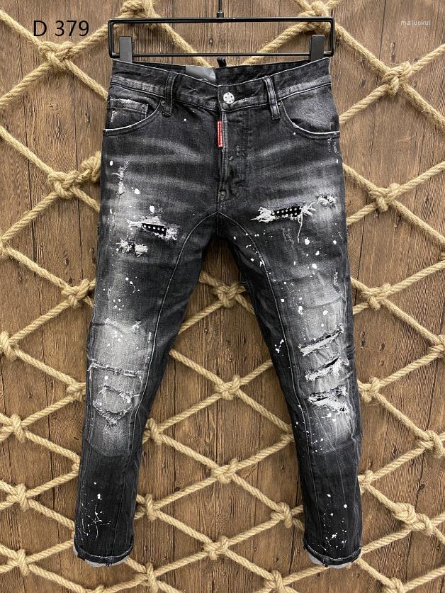 Men's Jeans D379 Perforated Diamond Embedding Elastic Wash Small Feet Tight Black Grey D Men's And Women's Pants
Men's Jeans D379 Perforated Diamond Embedding Elastic Wash Small Feet Tight Black Grey D Men's And Women's Pants