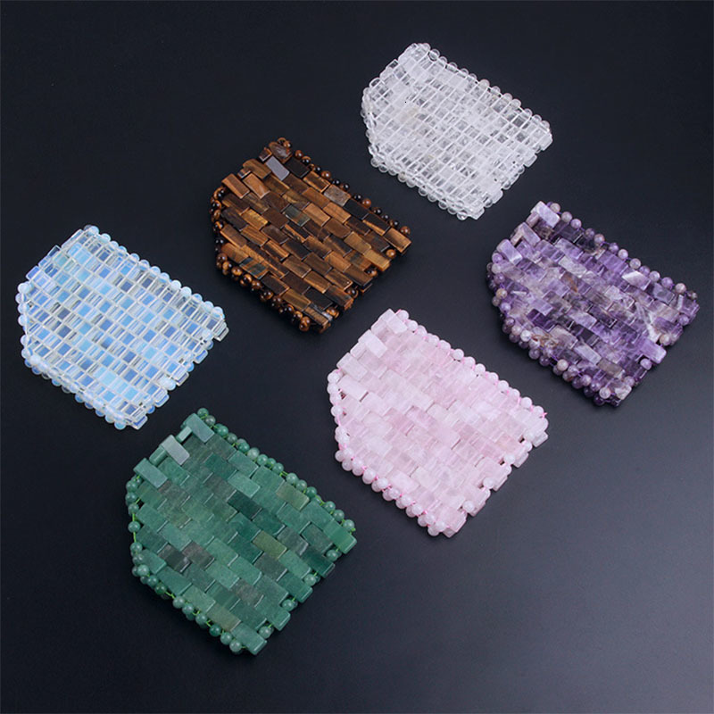 Sleep Masks Rose Quartz Cooling Eye Mask Natural Jade Eye Mask Cold Therapy Eye Massager Amethyst Sleeping Masks Stone Massage Relaxation 230620