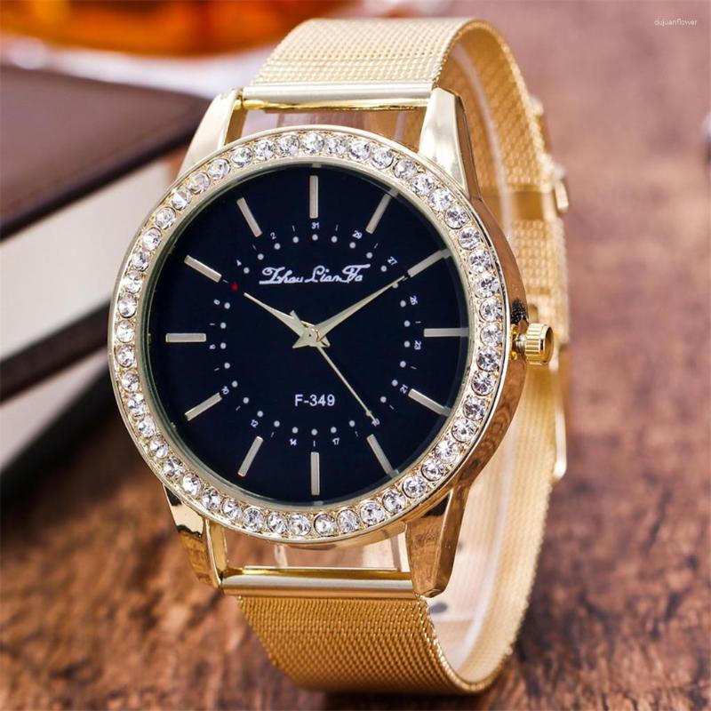 Wristwatches Luxury Women Watch Fashion Quartz Casual Ladies Glass Mirror Mesh With Diamond Montres Femmes, Gold
Wristwatches Luxury Women Watch Fashion Quartz Casual Ladies Glass Mirror Mesh With Diamond Montres Femmes, Gold
