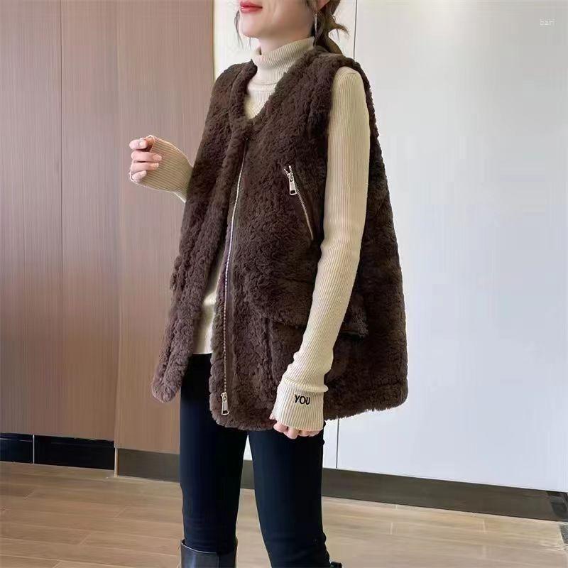 Women's Fur Ladies Casual Round Collar Zipper Faux Vest Female Jacket Loose Thick Sleeveless Coat Solid Pockets Outerwear M494, Coffee
Women's Fur Ladies Casual Round Collar Zipper Faux Vest Female Jacket Loose Thick Sleeveless Coat Solid Pockets Outerwear M494, Coffee