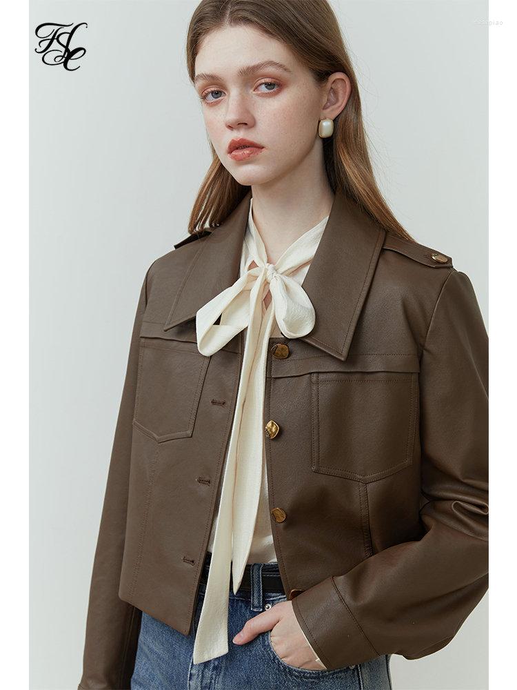 Women's Jackets FSLE PU Leather Women Short Retro Brown Front Shoulder Coats 2023 Spring Full Sleeve Single Breasted Jacket, Coffee color
Women's Jackets FSLE PU Leather Women Short Retro Brown Front Shoulder Coats 2023 Spring Full Sleeve Single Breasted Jacket, Coffee color