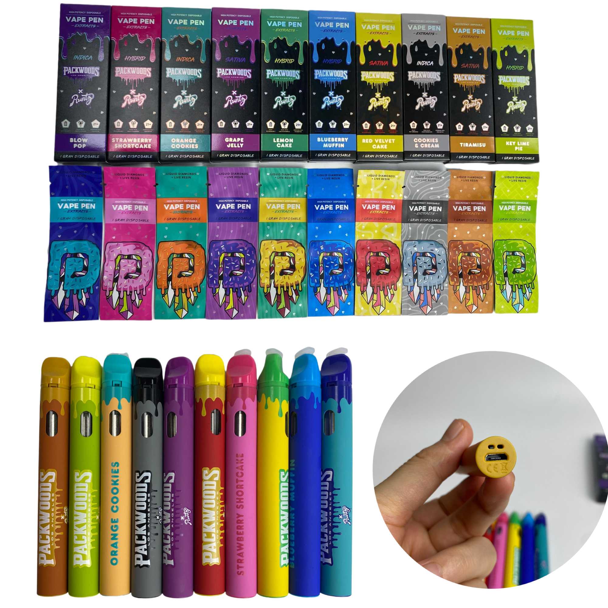 Different Runty Disposable Disposable Vape Pen kit E Cigarettes Empty vape Pen 280mAh Battery Start Kits 1.0ml Cartridge With Box Packaging
Different Runty Disposable Disposable Vape Pen kit E Cigarettes Empty vape Pen 280mAh Battery Start Kits 1.0ml Cartridge With Box Packaging