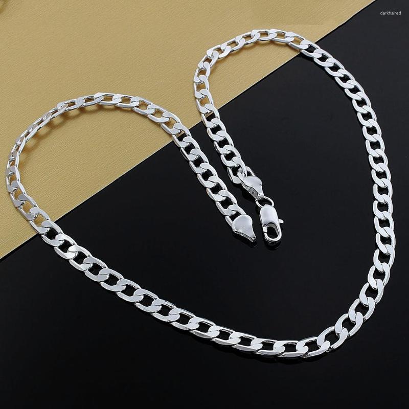 Chains 925 Sterling Silver 8mm Flat Side Chain 16/18/20/22/24 Inch Necklace Colar De Prata For Women Man Wedding Party Fine Jewelry
Chains 925 Sterling Silver 8mm Flat Side Chain 16/18/20/22/24 Inch Necklace Colar De Prata For Women Man Wedding Party Fine Jewelry