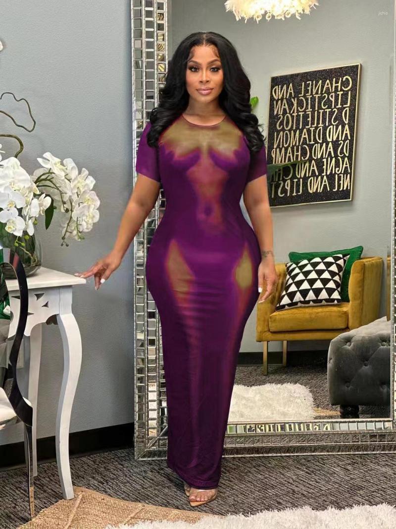 Casual Dresses 3D Print Maxi Dress Women Summer Short Sleeve O-neck Bodycon Party Evening Clubwear Fashion Vestidos