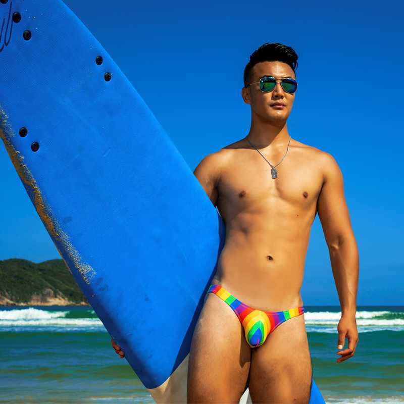 Men's Swimwear WD245 sexy bright rainbow prited swimsuits men hot gay bikini swim briefs tight low waist men swimwear swim trunks bathing suitsHKD230621
Men's Swimwear WD245 sexy bright rainbow prited swimsuits men hot gay bikini swim briefs tight low waist men swimwear swim trunks bathing suitsHKD230621
