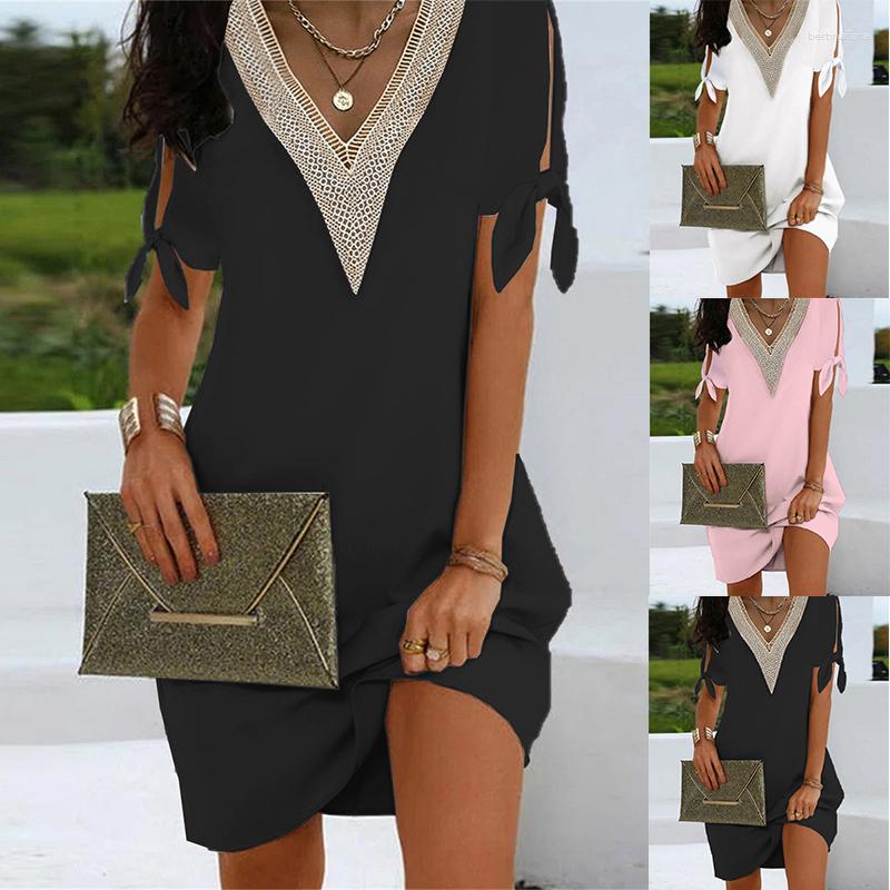 Casual Dresses Fashion Split Bow Party Lace Dress Women' Summer V Neck Pullover Short Sleeve Sundress Vintgae Loose Elegant Beach, Black
Casual Dresses Fashion Split Bow Party Lace Dress Women' Summer V Neck Pullover Short Sleeve Sundress Vintgae Loose Elegant Beach, Black
