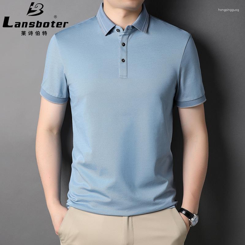 Men's T Shirts Men's Short-sleeved Seamless Elastic T-shirt Summer Youth Shirt Non-ironing Mercerized Round Neck Half-sleeved, Navy blue