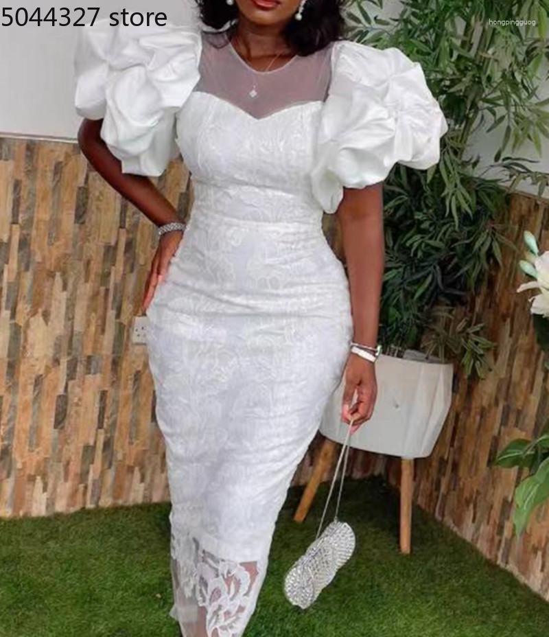 Ethnic Clothing Summer Elegant African Women Short Sleeve O-neck White Polyester Long Dress Woman Wedding Party Dresses For
Ethnic Clothing Summer Elegant African Women Short Sleeve O-neck White Polyester Long Dress Woman Wedding Party Dresses For