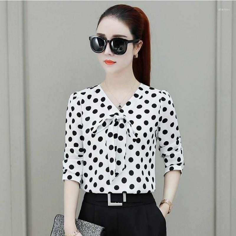 Women' T Shirts Women V-neck Polka Dot Printed Bottom Shirt & Blouses Female Long-sleeved Lace-up Chiffon Tops 5XL, Black
Women' T Shirts Women V-neck Polka Dot Printed Bottom Shirt & Blouses Female Long-sleeved Lace-up Chiffon Tops 5XL, Black