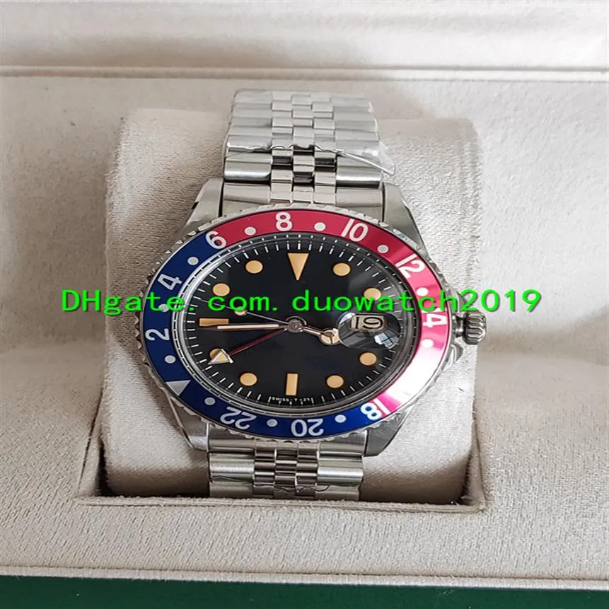BP Factory selling Luxury High Quality Watch 40mm Vintage GMT blue and red border black dial 1675 Mechanical Automatic Mens Watche251a
BP Factory selling Luxury High Quality Watch 40mm Vintage GMT blue and red border black dial 1675 Mechanical Automatic Mens Watche251a