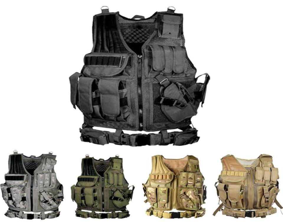 

Tactical Vest Multipocket SWAT Army CS Hunting Vest Camping Hiking Accessories T1909203571082, Black