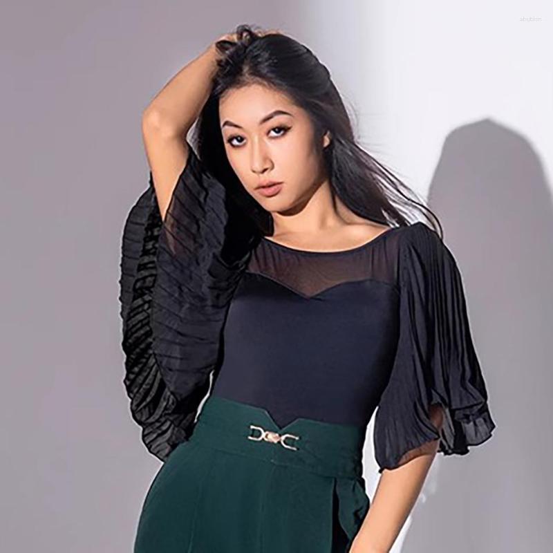 Stage Wear Pleated Sleeve Design Bodysuit Female Latin Dance Dress Women Ballroom Samba Rumba Performance Dancewear B10008, Black
Stage Wear Pleated Sleeve Design Bodysuit Female Latin Dance Dress Women Ballroom Samba Rumba Performance Dancewear B10008, Black