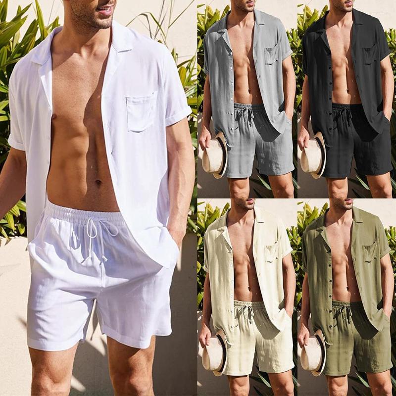 Men's Tracksuits Summer Men's 2-piece Solid Color Button Shirt Shorts Beach Clothes Breathable Casual Loose Pocket Lace-up Suit M-3XL, White
Men's Tracksuits Summer Men's 2-piece Solid Color Button Shirt Shorts Beach Clothes Breathable Casual Loose Pocket Lace-up Suit M-3XL, White