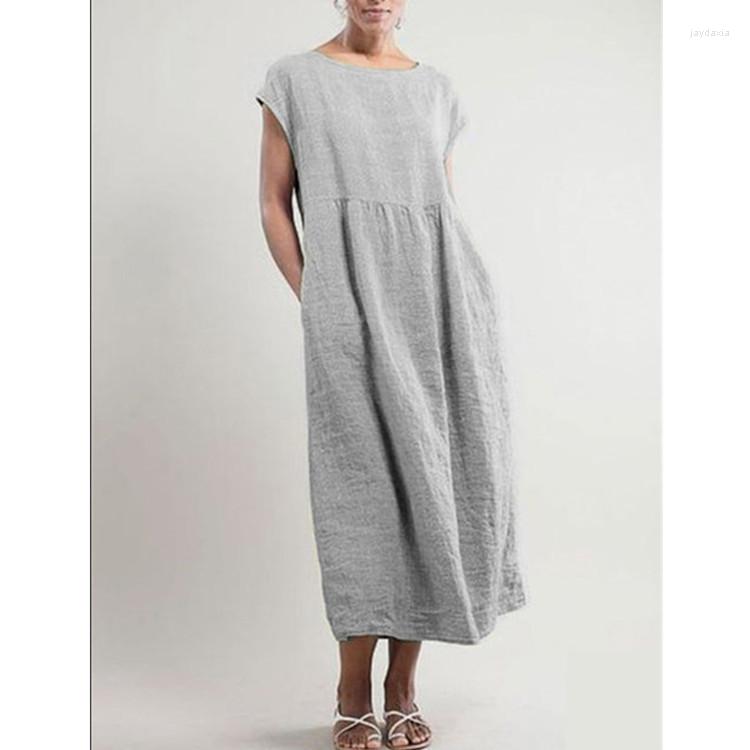 Casual Dresses Short Sleeve Women Dress O-Neck Loose Waist Pocket Mid-calf Lady Plus Size 5XL
Casual Dresses Short Sleeve Women Dress O-Neck Loose Waist Pocket Mid-calf Lady Plus Size 5XL