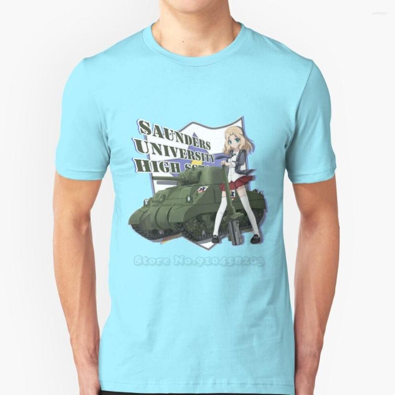 

Men's T Shirts Saunders High School Men T-Shirt Soft Comfortable Tops Tshirt Tee Shirt Clothes Girls Und Panzer Kay World Of Tanks, Mtee-sky blue
