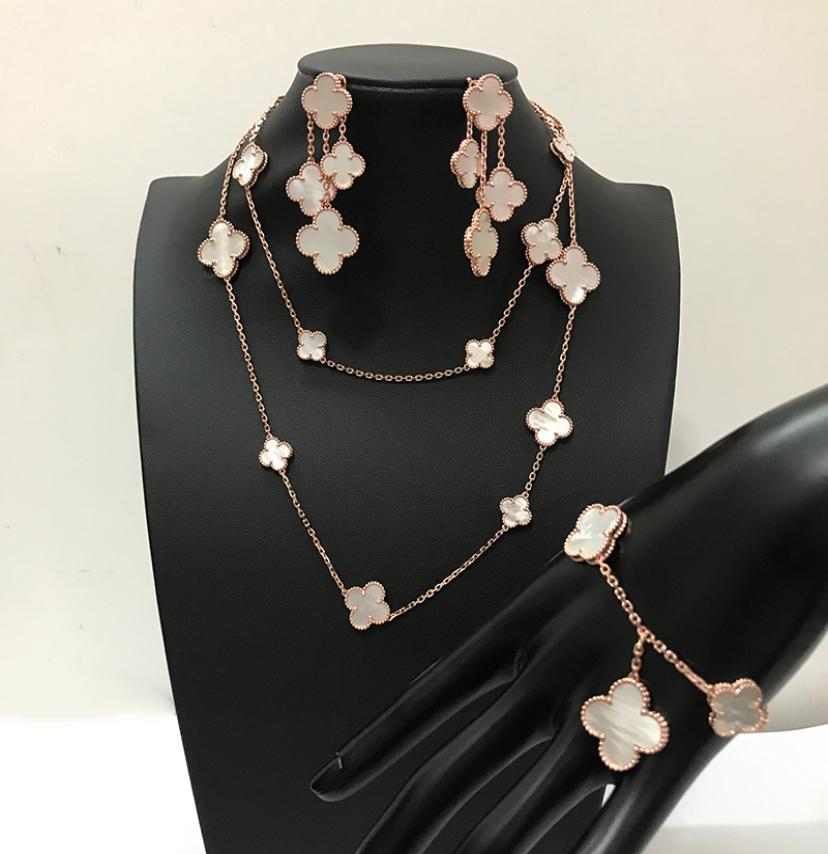 Fashion brand 925 silver four leaf flower jewelry set for women wedding necklace bracelet earrings white mother pearl shell clover5790432, Mixed colors
Fashion brand 925 silver four leaf flower jewelry set for women wedding necklace bracelet earrings white mother pearl shell clover5790432, Mixed colors