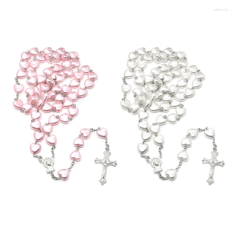 Chains Catholic Love Rosary Prayer Necklace Mary Blessing Crossed Pendant Necklaces Heart Shaped Beads Long Chain Jewelry
Chains Catholic Love Rosary Prayer Necklace Mary Blessing Crossed Pendant Necklaces Heart Shaped Beads Long Chain Jewelry