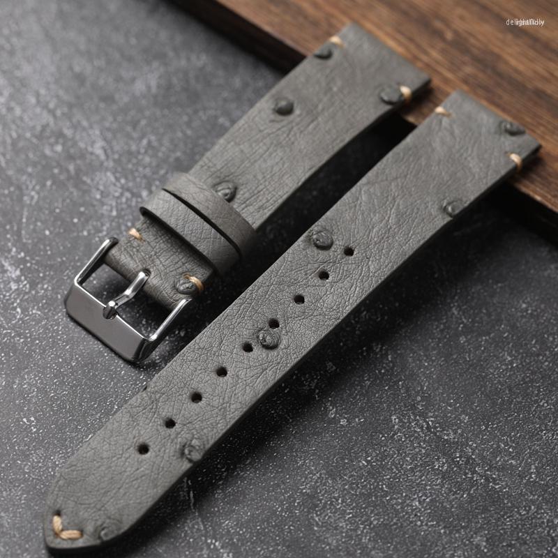 Watch Bands Ultra-Thin Ostrich Leather Watchband 18 19 20 21 22MM Grey Vintage Men's Soft Bracelet Handmade
Watch Bands Ultra-Thin Ostrich Leather Watchband 18 19 20 21 22MM Grey Vintage Men's Soft Bracelet Handmade