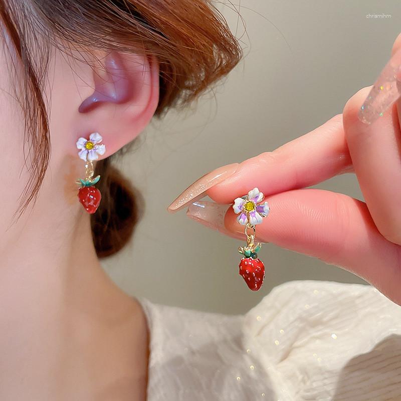 Dangle Earrings Exquisite Cute Purple Flower Strewberry Drop Earring For Women Korean Fruit Tassel Party Jewelry Gifts
Dangle Earrings Exquisite Cute Purple Flower Strewberry Drop Earring For Women Korean Fruit Tassel Party Jewelry Gifts