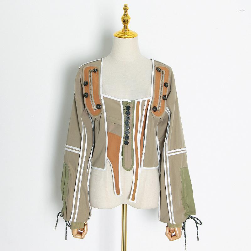 Women' Jackets M GIRLS Casual Patchwork Hit Color Irregular Jacket Women Square Collar Lantern Long Sleeve Lace Up Female Coats 2023, Black
Women' Jackets M GIRLS Casual Patchwork Hit Color Irregular Jacket Women Square Collar Lantern Long Sleeve Lace Up Female Coats 2023, Black