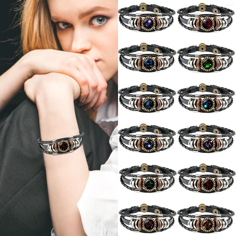 Link Bracelets 12 Fashion Leather Charm Round Zodiac Glass Cabochon DIY Constellation Jewelry Making Findings Components Men
Link Bracelets 12 Fashion Leather Charm Round Zodiac Glass Cabochon DIY Constellation Jewelry Making Findings Components Men