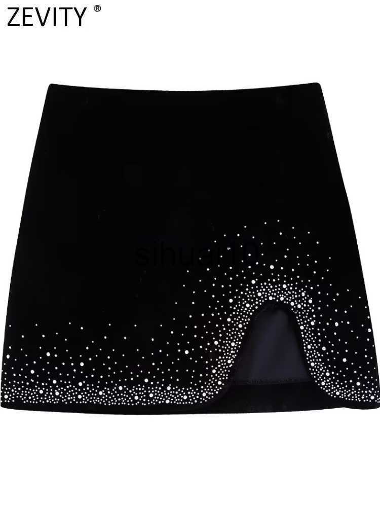 Skirts Zevity Women Fashion Shinning Sequined Design Irregular Velvet Mini Skirt Faldas Mujer Female Chic Side Zipper Vestidos QUN2663 J230621, Bb qun2663hei
Skirts Zevity Women Fashion Shinning Sequined Design Irregular Velvet Mini Skirt Faldas Mujer Female Chic Side Zipper Vestidos QUN2663 J230621, Bb qun2663hei