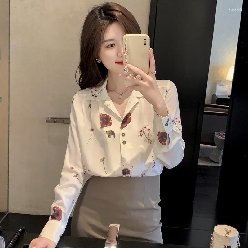 Women' Blouses Spring And Summer Printed Button Shirt Women' White Long-sleeved Suit Collar Design Loose Chiffon Women C026, Mixed
Women' Blouses Spring And Summer Printed Button Shirt Women' White Long-sleeved Suit Collar Design Loose Chiffon Women C026, Mixed