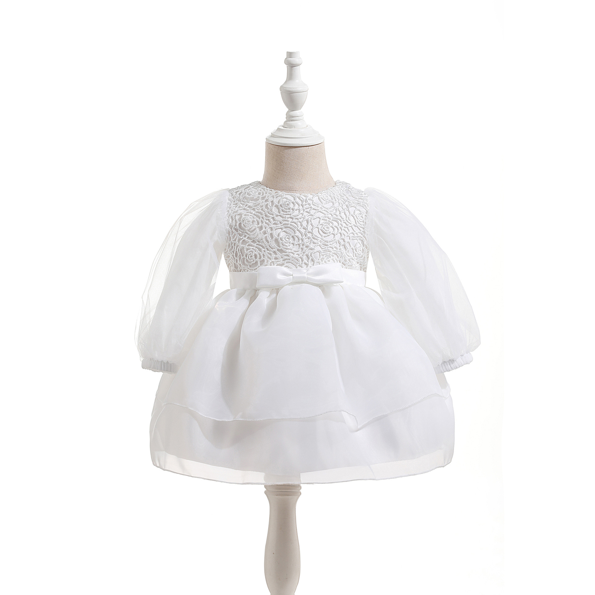 Baby Dress Long Sleeves Tulle Dress for Christening Baptism Formal Communion Toddler Dress, Ivorie
Baby Dress Long Sleeves Tulle Dress for Christening Baptism Formal Communion Toddler Dress, Ivorie