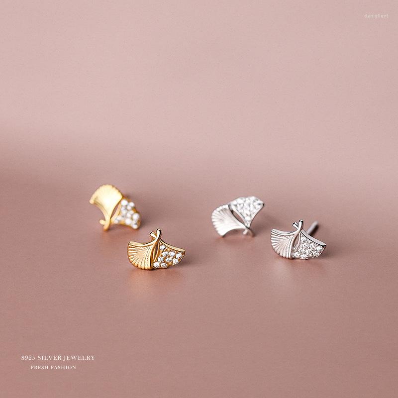 Stud Earrings Charm Real 925 Sterling Silver Leaf For Fashion Women Jewelry Accessories Christmas Gift