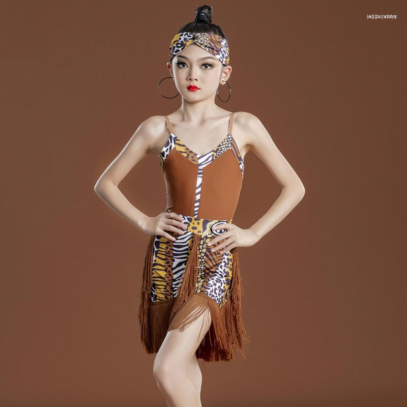 Stage Wear Kids Performance Dancing Clothes For Girls Sleeveless Leopard Top Fringed Skirts Latin Dance Competition Costume SL8261, 2pcs
Stage Wear Kids Performance Dancing Clothes For Girls Sleeveless Leopard Top Fringed Skirts Latin Dance Competition Costume SL8261, 2pcs