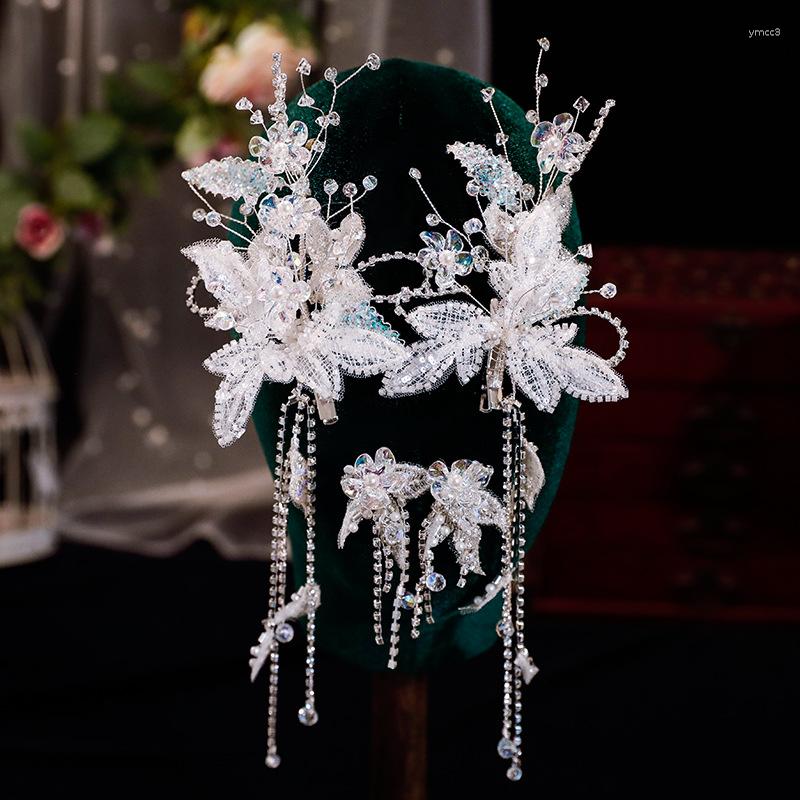 Hair Clips Korean Fashion Crystal Beaded Tassel Pair Clip Super Fairy Edge Earrings Set Wedding Accessories
Hair Clips Korean Fashion Crystal Beaded Tassel Pair Clip Super Fairy Edge Earrings Set Wedding Accessories