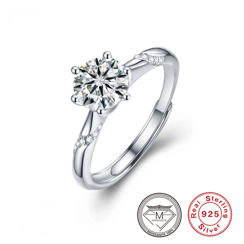 Sterling Silver 925 Moissanite Wedding Rings for Women Adjustable Size Designer Luxury Rings 1ct 2ct
Sterling Silver 925 Moissanite Wedding Rings for Women Adjustable Size Designer Luxury Rings 1ct 2ct