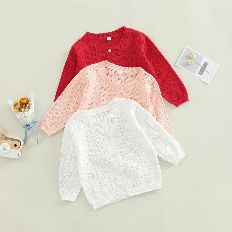 Jackets Baby Hollow-out Sweater Girls Button-down Solid Color Long Sleeve Round Neck Knit Cardigan
Jackets Baby Hollow-out Sweater Girls Button-down Solid Color Long Sleeve Round Neck Knit Cardigan