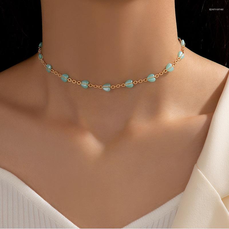 Chains Korean Style Niche Design Versatile And Minimalist Fresh Cool Green Heart Pendant Necklace Collarbone Chain
Chains Korean Style Niche Design Versatile And Minimalist Fresh Cool Green Heart Pendant Necklace Collarbone Chain
