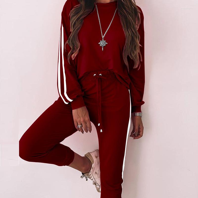Women's Two Piece Pants Women Casual Tracksuits Loungewear Set Street Tops And Suit 2pcs Outfits Fashion Striped Sweatpants Pullover, Red
Women's Two Piece Pants Women Casual Tracksuits Loungewear Set Street Tops And Suit 2pcs Outfits Fashion Striped Sweatpants Pullover, Red