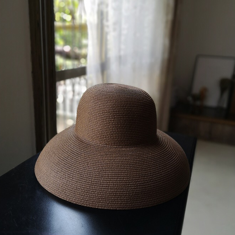 Wide Brim Hats Bucket Luna Dolphin Handmade Women Summer Sun Hat Big Eaves Beach Japanese Hepburn Style Holiday Fold Fisherman Cap Temperament Flat 23